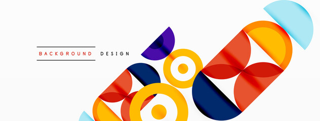 Colorful circle abstract background. Minimal geometric template for wallpaper, banner, presentation