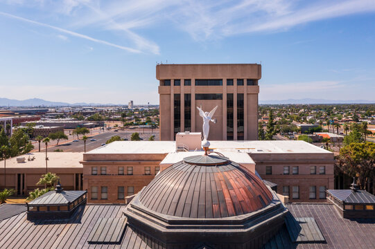 Phoenix, Arizona. State Capitol building with winged statue