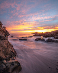 atardecer en la playa