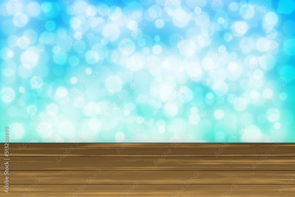 Poster abstract gradient light blue and green bokeh background texture with white bokeh lights and little d