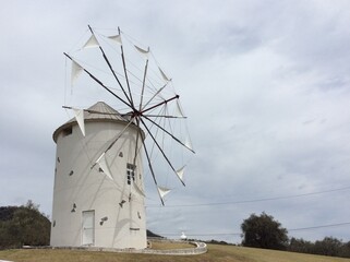 Fototapeta na wymiar windmill in the village