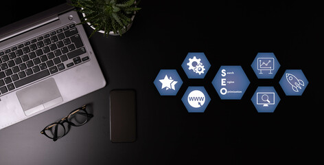 SEO Search engine optimisation digital marketing business technology concept