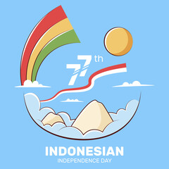 Hand drawn illustration of indonesian independence day
