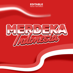 Text effect merdeka Indonesia