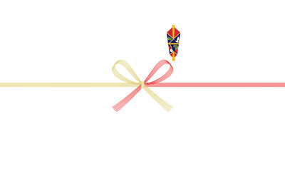 熨斗と水引のベクターイラスト(お中元,お歳暮,水引き,bow)