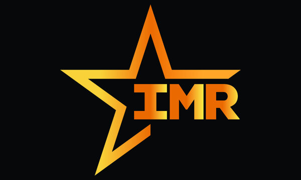 IMR golden luxury star icon three letter logo design vector template. royal logo | luxury logo | jewelry logo | premium logo | iconic logo | Victoria logo |