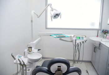 dental chair and dental equipment in dental clinic