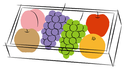 フルーツギフトのイラスト｜ベクター