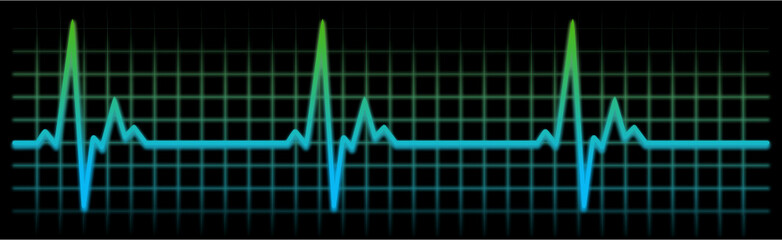 Electrocardiogram Heartbeat Pulse Heart Background 3D Illustration