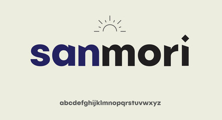 Fototapeta na wymiar Sanmori, bold and strong sans serif typeface letter lowercase alphabet font vector.