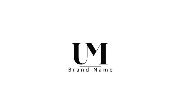 UM MU U M abstract vector logo monogram template