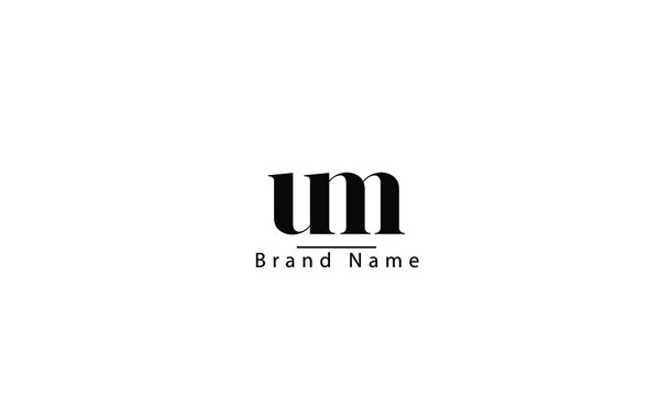UM MU U M abstract vector logo monogram template