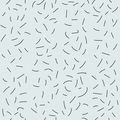 Fototapeta premium Black dashes are drawn and scattered throughout the pattern. Vector texture resembling paper.