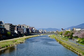 Fototapeta na wymiar Kamogawa River in Kyoto