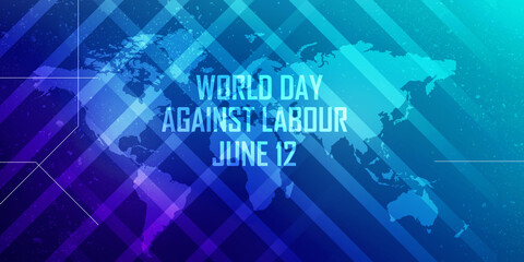 2d illustration World day against Child Labor. Anti child labor day, Stop Child Labour