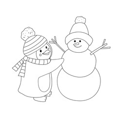 snowman and child