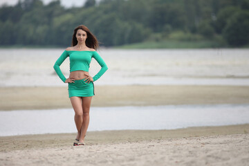 Fototapeta premium Beautiful woman enjoying summer outdoors