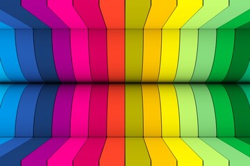 Fototapeta premium Colorful semicircle abstract background 3D render illustration