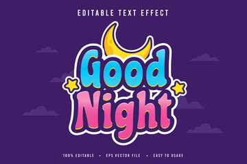 decorative good night Font and Alphabet vector