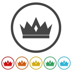 Crown icons in color circle buttons