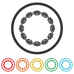  Lotus circle frame icons in color circle buttons