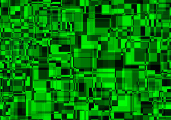 Fototapeta premium 緑色の四角形を組み合わせた鮮やかなデザイン