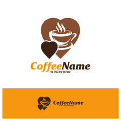 Coffee Love Logo Design Template. Coffee logo concept vector. Creative Icon Symbol