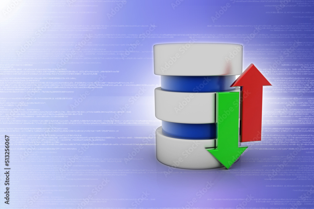 Poster 3d rendering database storage data base