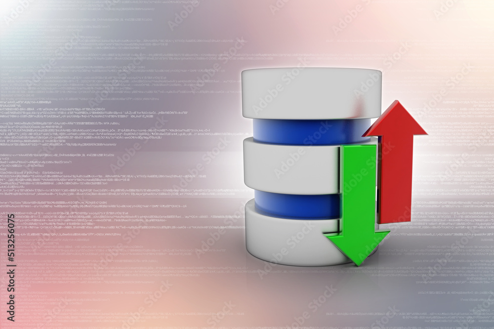 Poster 3d rendering database storage data base