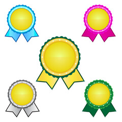 Colorful award with ribbon banner