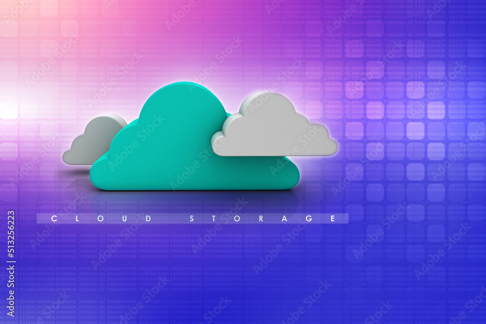 Poster 3d rendering technology cloud computing