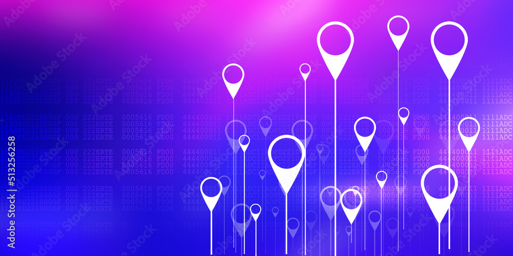 Poster 2d rendering Red map pointer