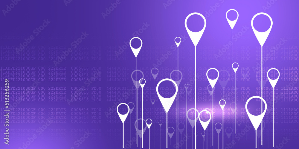 Poster 2d rendering Red map pointer