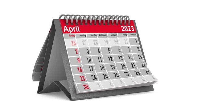 Calendar for 2023 year. Isolated 3D render