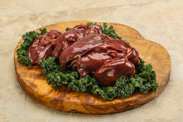 Raw chicken liver for cooking