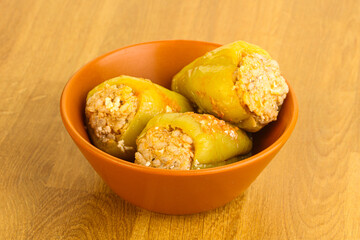 Bell Bulgarian pepper stuffed meat