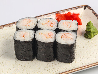Japanese roll with prawn and rice