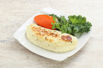 Roasted traditional cheese haloumi