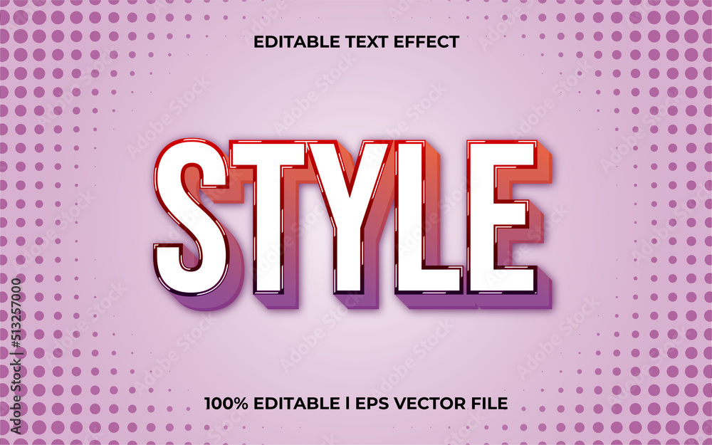 Poster style 3d text effect with disco theme. purple typography template for modern text