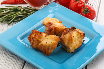 Chicken breast shashlik - grilled meat