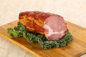 Delicous pork cured meat isolated