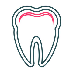 Tooth icon vector on white background
