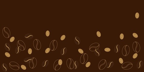 Coffee and Cafe concept simple background. Coffee beans graphic for Cafe design, banner, background design. Vector illustration.