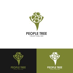 Green Tree Forest Vector Logo Template. This is a tree logo, it's good for symbolize of grow, human care, ecological, environment, protection, association, and others.