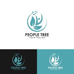 Green Tree Forest Vector Logo Template. This is a tree logo, it's good for symbolize of grow, human care, ecological, environment, protection, association, and others.