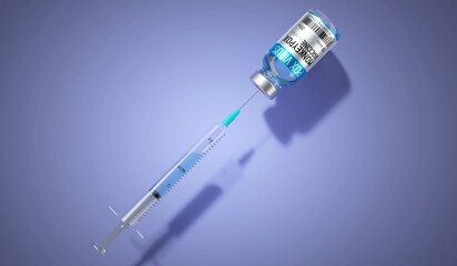 Monkeypox vaccine and syringe - 3D illustration