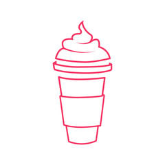 Ice coffee icon, flat style
