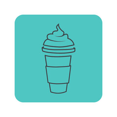 Ice coffee cup icon, simple style

