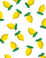 illustration - yellow lemon with white background