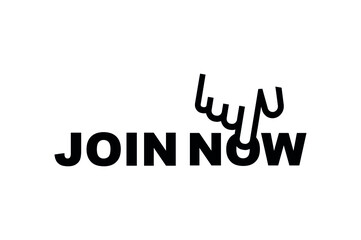 join now sign on white background	